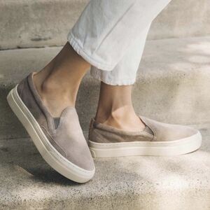 Soludos Bondi Platform Sneaker Suede Grey Women's 9